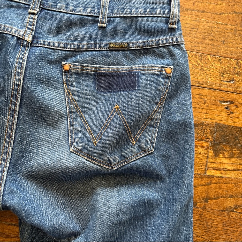 Vintage Blue Bell Wrangler Button Fly Denim Jeans 36x33 Western Cowboy USA